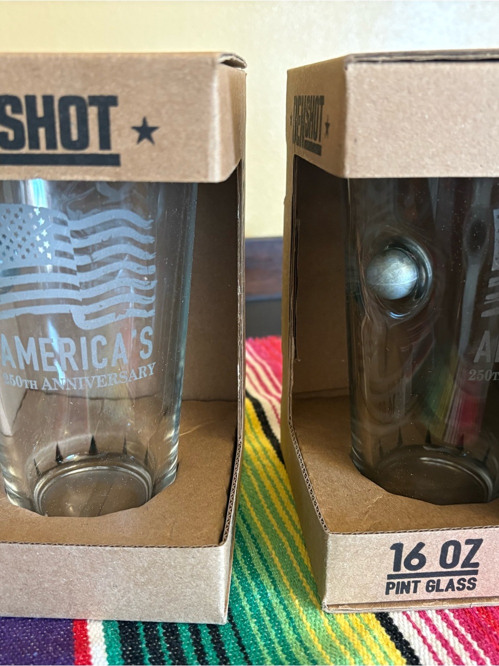 ShotAmerica 16 oz Gray Pint Glass - America's 250th Anniversary